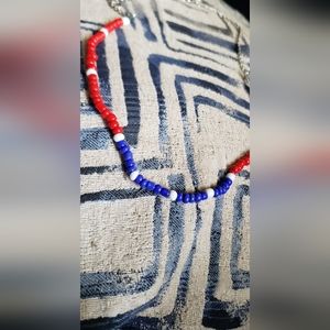 Red white and blue necklace